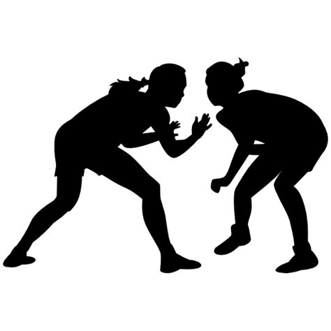 Female Wrestling Clipart Black