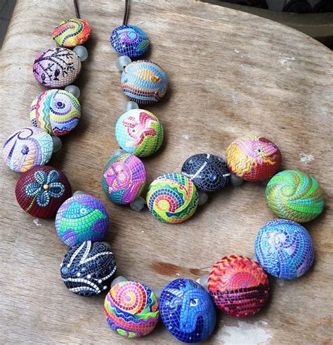 Mosaic XXL necklace (just fun) | Polymer clay beads diy, Polymer clay ...