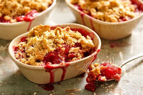 Apple, rhubarb and strawberry crumbles | Recipe | Strawberry recipes ...