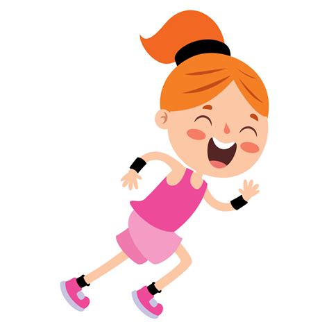 Cartoon Illustration OF A Little Kid Running 10721699 Vector Art at ...