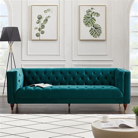 Houston Modern Sofa (Teal - Velvet) | Mid in Mod | Houston TX