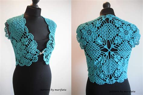 Free crochet patterns and video tutorials: how to crochet mint bolero shrug chaleco free pattern ...