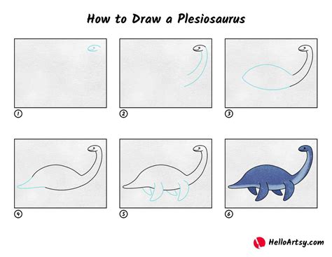 How to Draw a Plesiosaurus - HelloArtsy