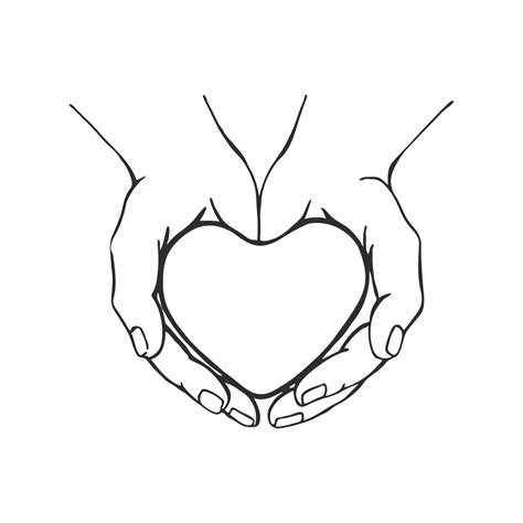 Hands holding heart. Hand drawn vector illustration. On white background for your design 2268500 ...