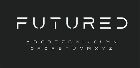 Cabella Condensed Regular SciFi Future Space Alien Font Alphabet Vector ...