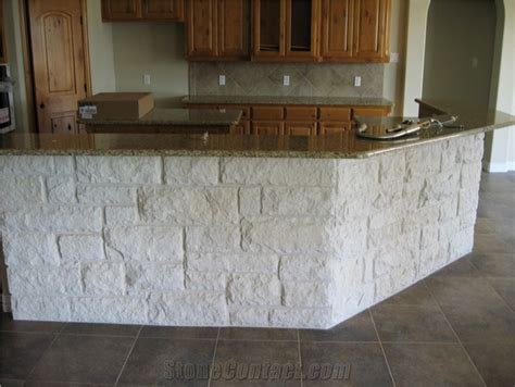 Texas White Limestone Split Surface Wall Cladding Tiles from United ...