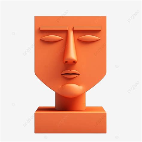 3d Orange Podium Empty With Face Geometric Shapes Isolated, 3d, Orange ...