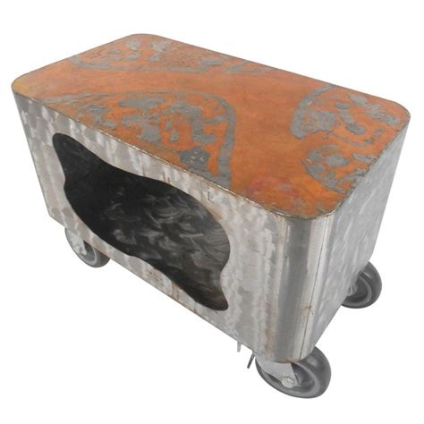 Industrial Modern Service Cart in Copper and Steel at 1stDibs