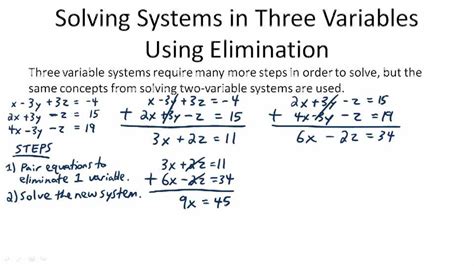 Systems With Three Variables