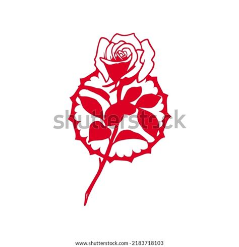 Red Rose Flower Silhouette Vector Concept Stock Vector (Royalty Free ...