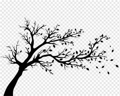 Tree Silhouette Wall decal Musim gugur, pohon, daun, teks, cabang png | PNGWing