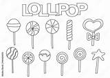 Lollipop Coloring Stencils sketch template