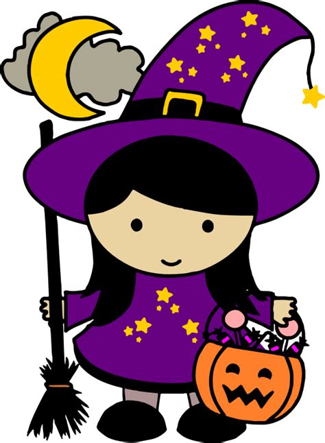 Cute Halloween Witch - Colored - Openclipart