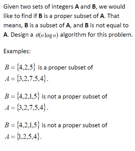 Solved Given two sets of integers A and B, we would like to | Chegg.com