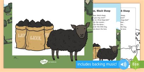 Baa, Baa, Black Sheep Nursery Rhyme Poster