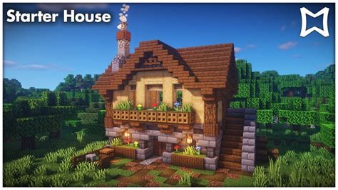 Minecraft Simple Survival Starter House Tutorial! (EASY) | Minecraft cottage, Easy minecraft ...