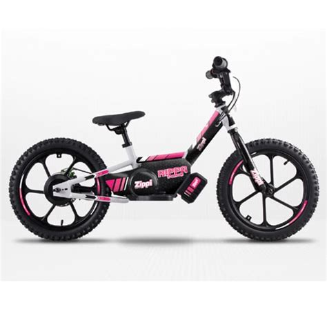 Zippi Rippa 16" Kids Electric Balance Bike Black with Pink Sticker Set - Toy Buzz