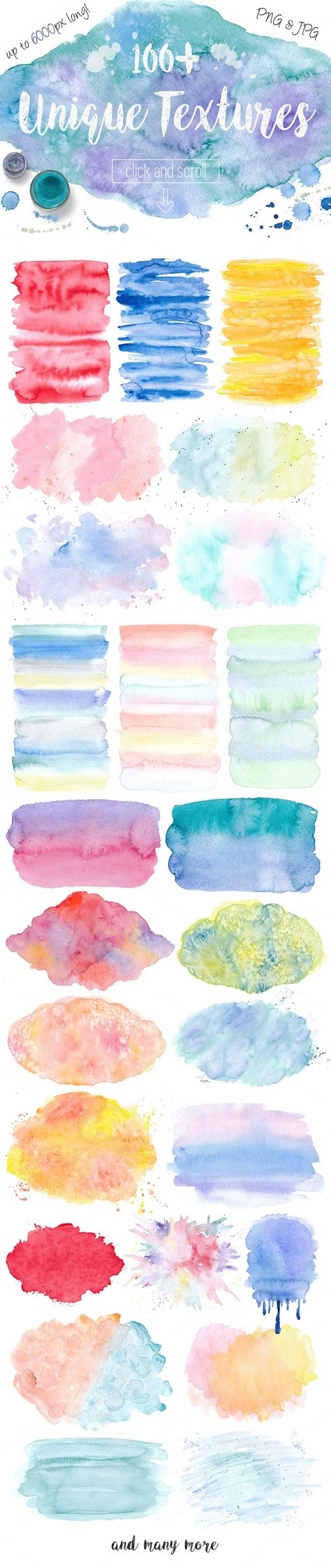 Watercolor Textures. Light & Bright by Switzergirl on @creativemarket | Watercolor art ...