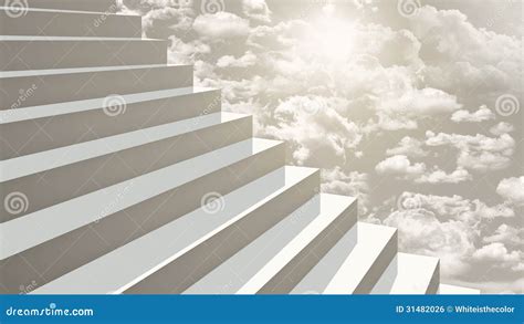 Close-up Stairs Going Up To Heaven in Diagonal Perspective Stock ...