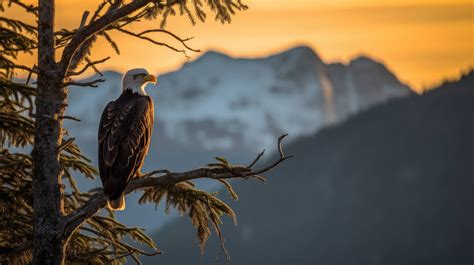 A bald eagle perched on a tree branch