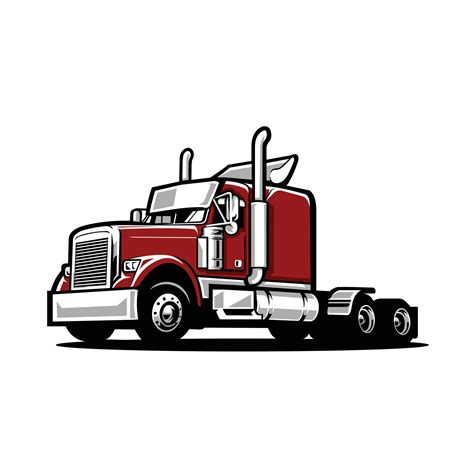 Semi truck 18 wheeler side view vector isolated 14402145 Vector Art at Vecteezy