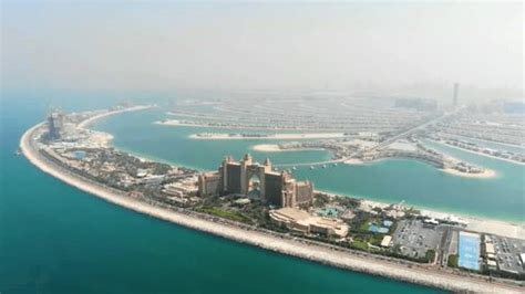 Palm Jumeirah Island Dubai Aerial View Stock Footage Video (100% ...