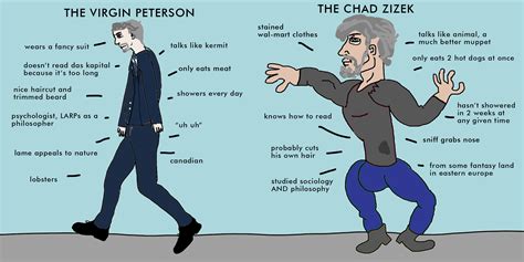 The Virgin Peterson vs. The Chad Zizek | Jordan Peterson | Know Your Meme