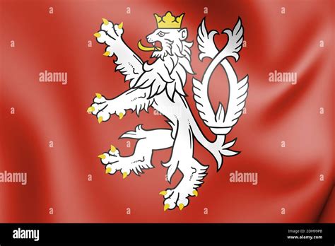 3D Flag of Bohemia (Coat of Arms), Czech Republic. 3D Illustration Stock Photo - Alamy