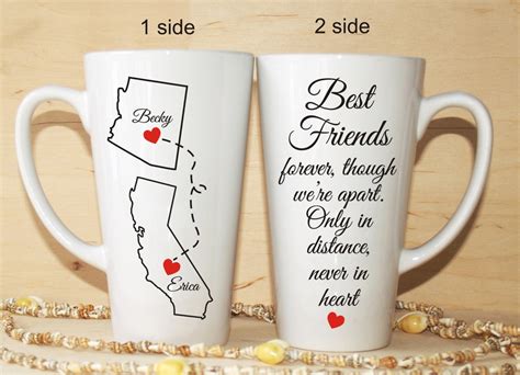 Best Friend Coffee Mugs Long Distance - Long Distance Relationship Mugs - State To State Coffee ...