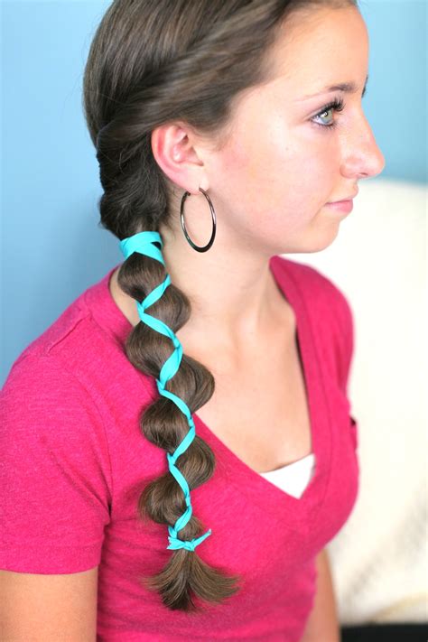 Ribbon-Accented Loony Braid | Hairstyle Ideas | Cute Girls Hairstyles