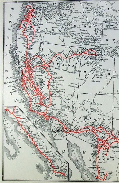 Southern Pacific Company Original 1925 Railroad Map by | Etsy