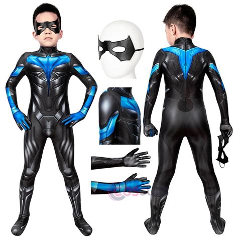 Kids Suit Titans season 2 Nightwing Jumpsuit Cosplay Costume Christmas Gifts | Nightwing ...