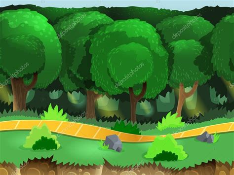 Seamless cartoon forest landscape — Stock Vector © MrDeymos #67077113