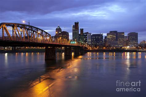 Portland Skyline at Night Photograph by Jackie Follett - Fine Art America