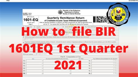 BIR 1601EQ 1st quarter 2021 - YouTube