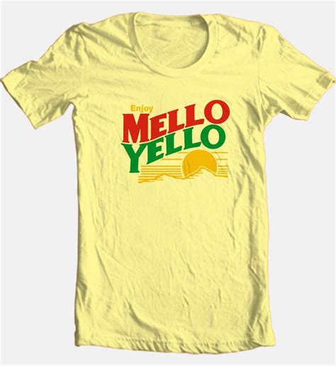 Mello Yello T shirt retro soda vintage logo 80's 100% cotton graphic ...