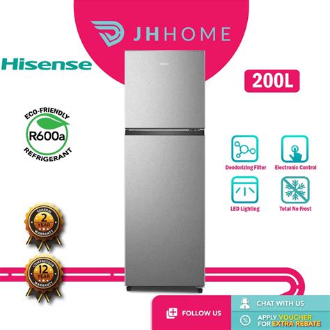 Hisense 200L 2 Door Refrigerator RT208N4ASN | Shopee Malaysia