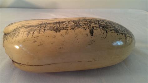 Vintage Whale Tooth Carved Scrimshaw ArTek Reproduction Nantucket | #1815152110