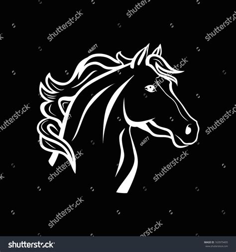 Horse Outline Vector - 163979495 : Shutterstock