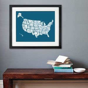 USA Word Map A Typographic Word Map of the United States - Etsy