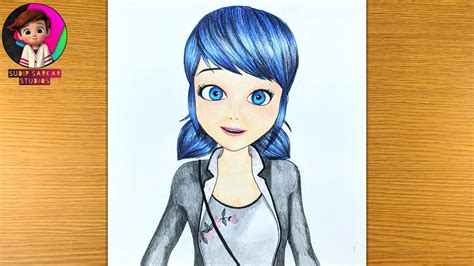 how to draw marinette from miraculous ladybug step by step easy - YouTube