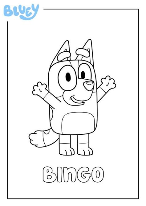 Print Your Own Colouring Sheet Of Bluey's Sister Bingo | Kids colouring printables, 2nd birthday ...