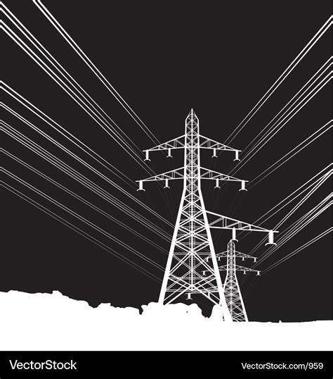 Power lines Royalty Free Vector Image - VectorStock