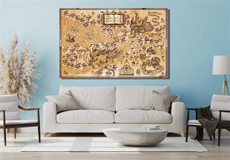 Wizarding World Map Print,magical World Large Wall Art Canvas Print ...