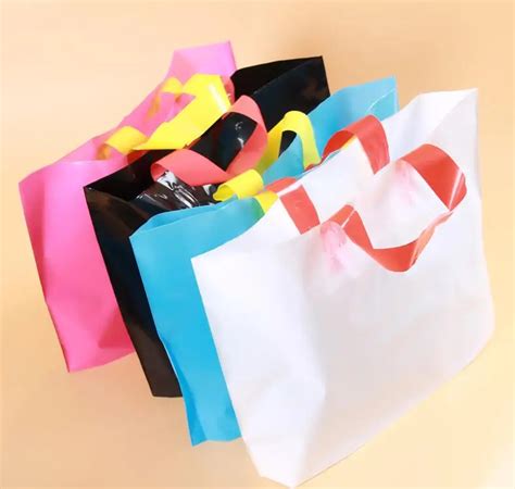 Custom Plastic Shopping Bags With Handles Clothes Packaging Gift Bag Shopping Bags(500pcs logo ...