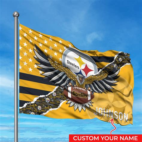 Pittsburgh Steelers Personalized Flag 300 - Steelersfanhome.com