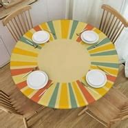 Carnation Home Fashions Slate 48 Inch Round Fitted Vinyl Tablecloth - Walmart.com