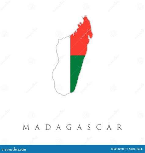 Flag Map of Madagascar. Map of Madagascar with an Official Flag Stock ...