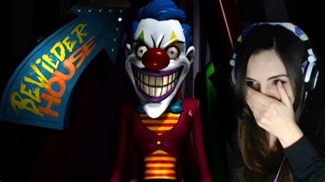 Girl Cries Playing Scary Clown Game - Bewilder House - YouTube