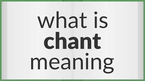 Chant | meaning of Chant - YouTube